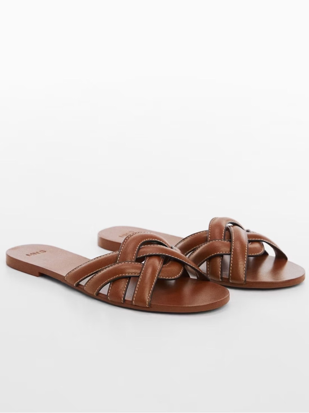 MANGO • Leather straps sandals